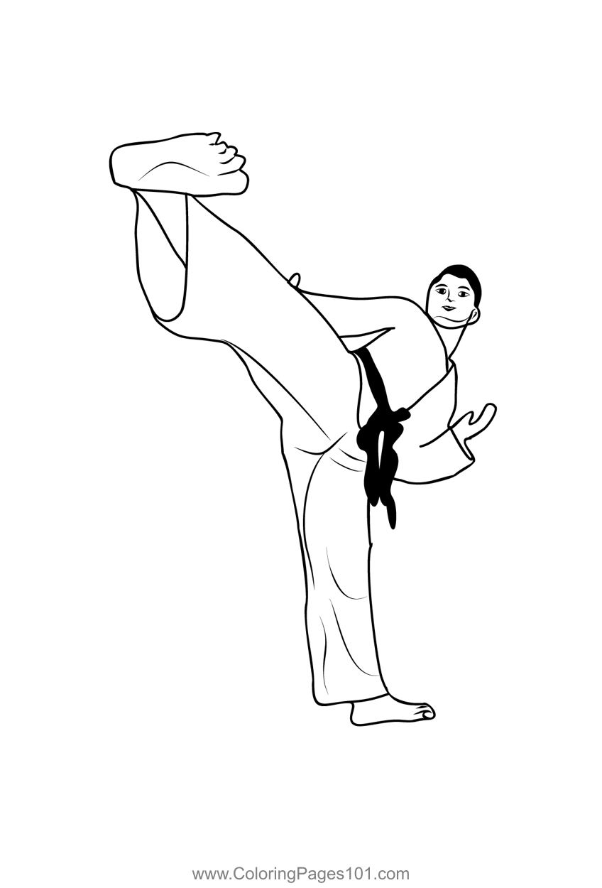 Martial arts coloring page for kids