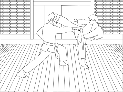 Karate coloring page free printable coloring pages