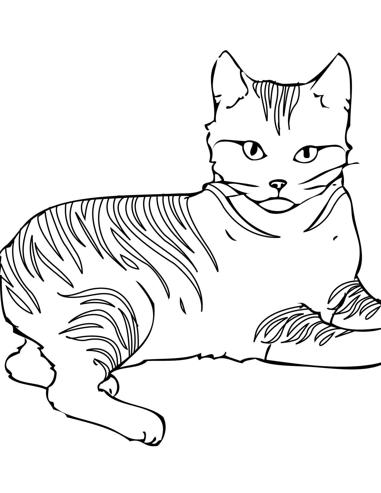 Free printable cat coloring pages for kids