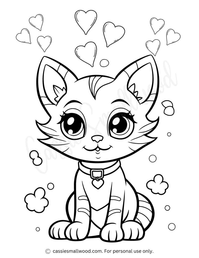 Cute cat coloring pages