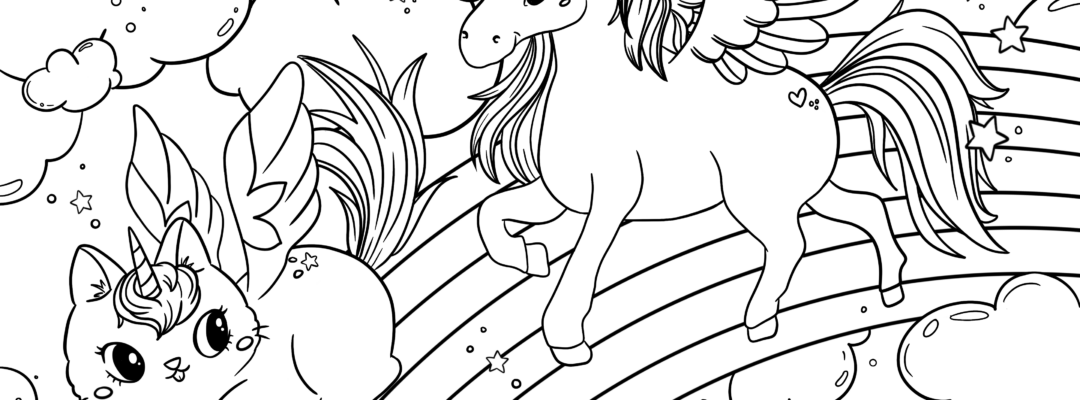Tag unicorn cat coloring sheet scyap