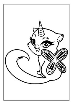 Give your child a magical experience with our unicorn cat coloring pages pdf