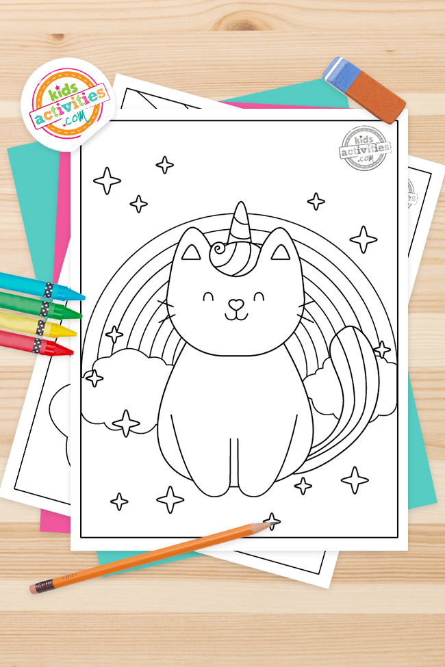 Charming magic cute printable unicorn cat coloring pages kids activities blog