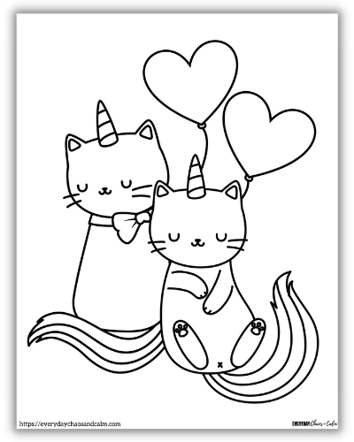 Unicorn cat coloring pages free printable pdf download