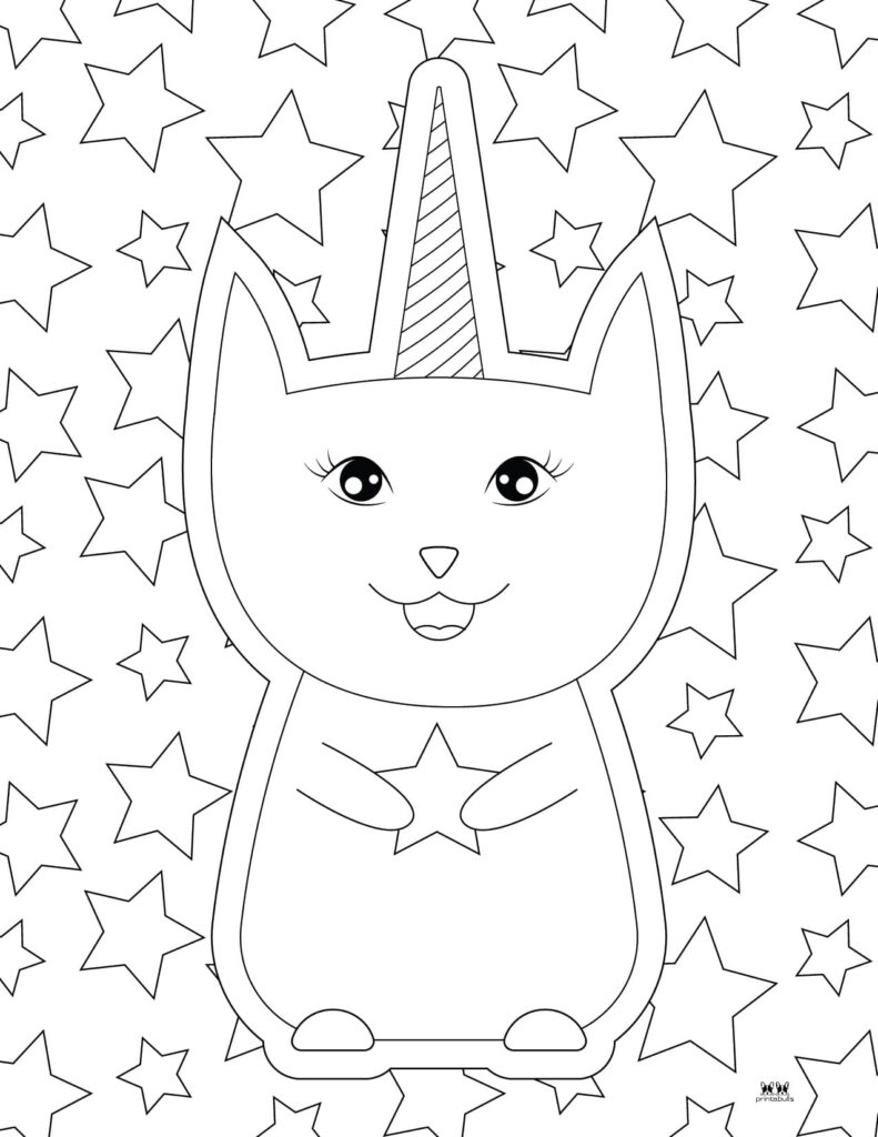 Unicorn cat caticorn coloring pages