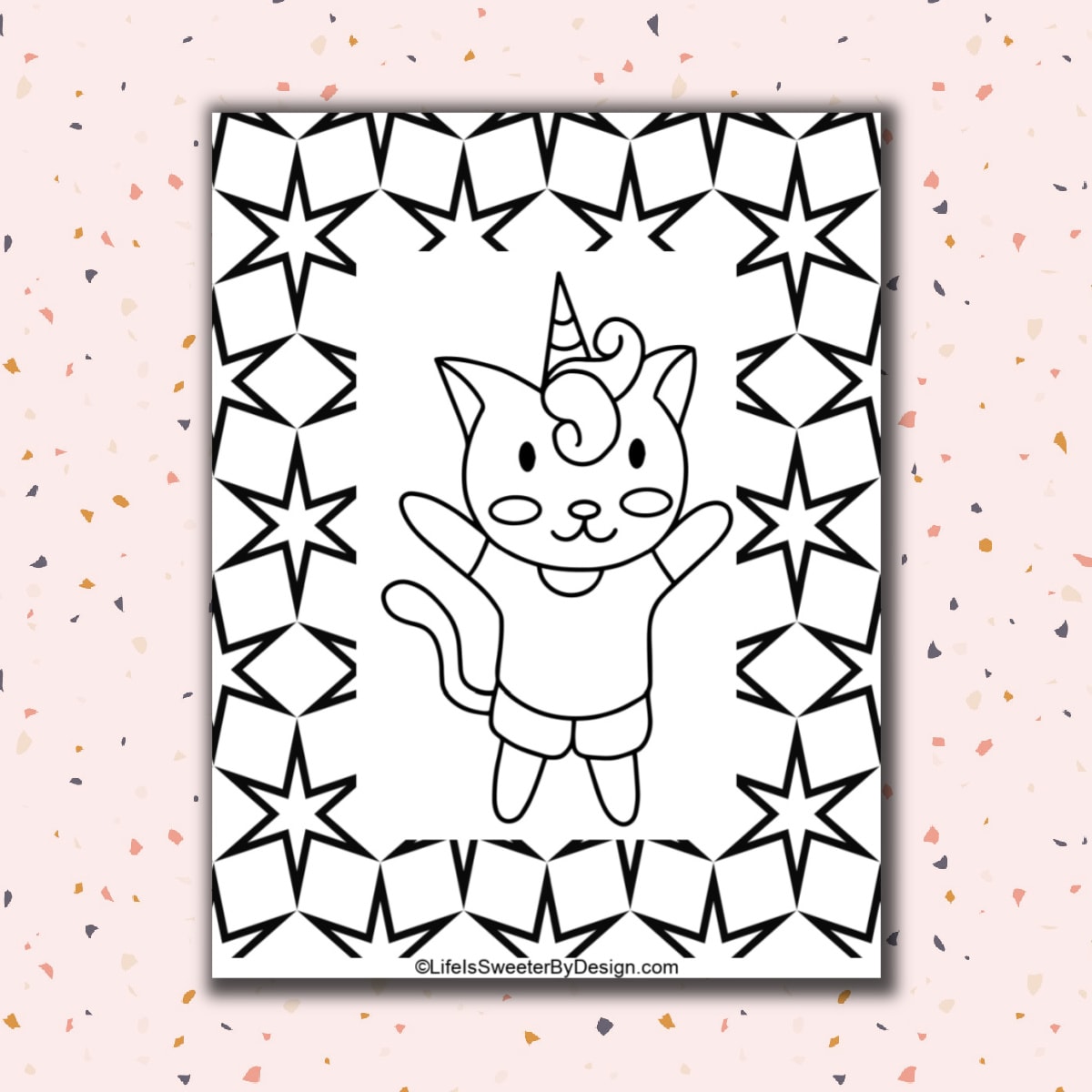 Unicorn cat coloring pages