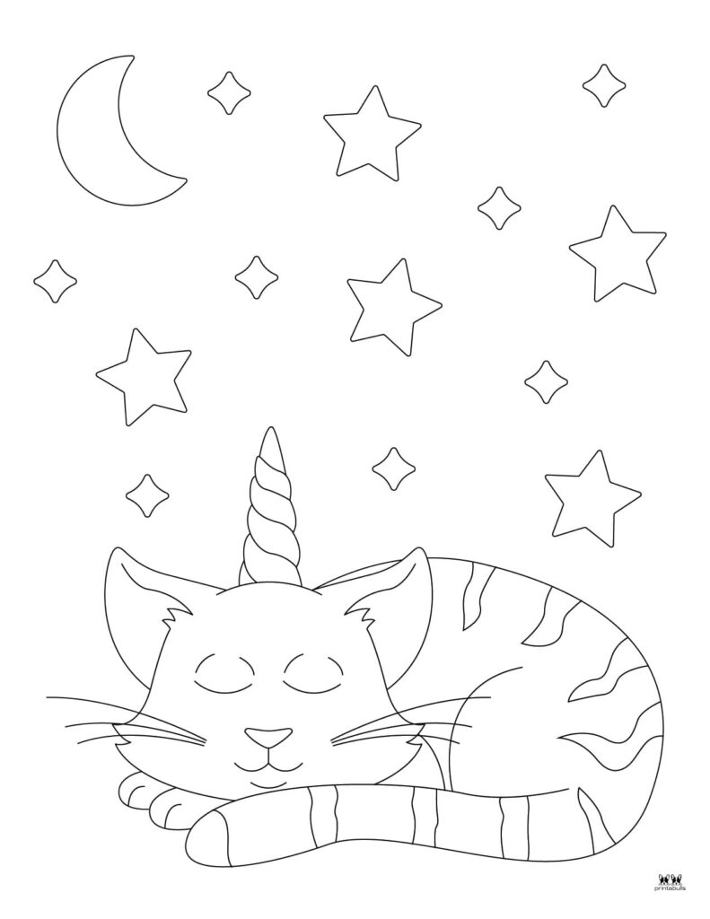 Unicorn cat caticorn coloring pages