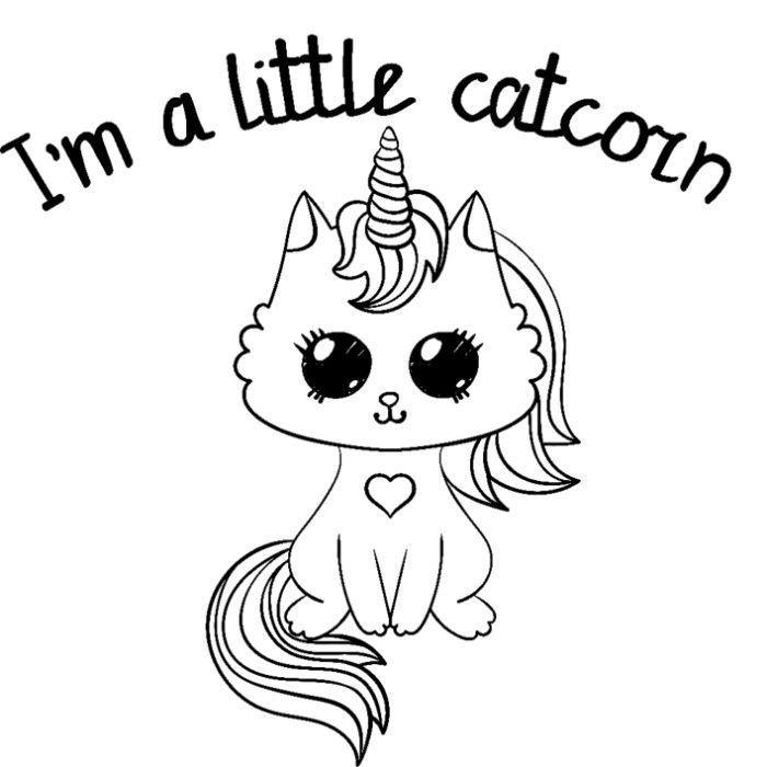 Unicorn cat coloring pages