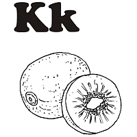 K is for kiwi coloring pages