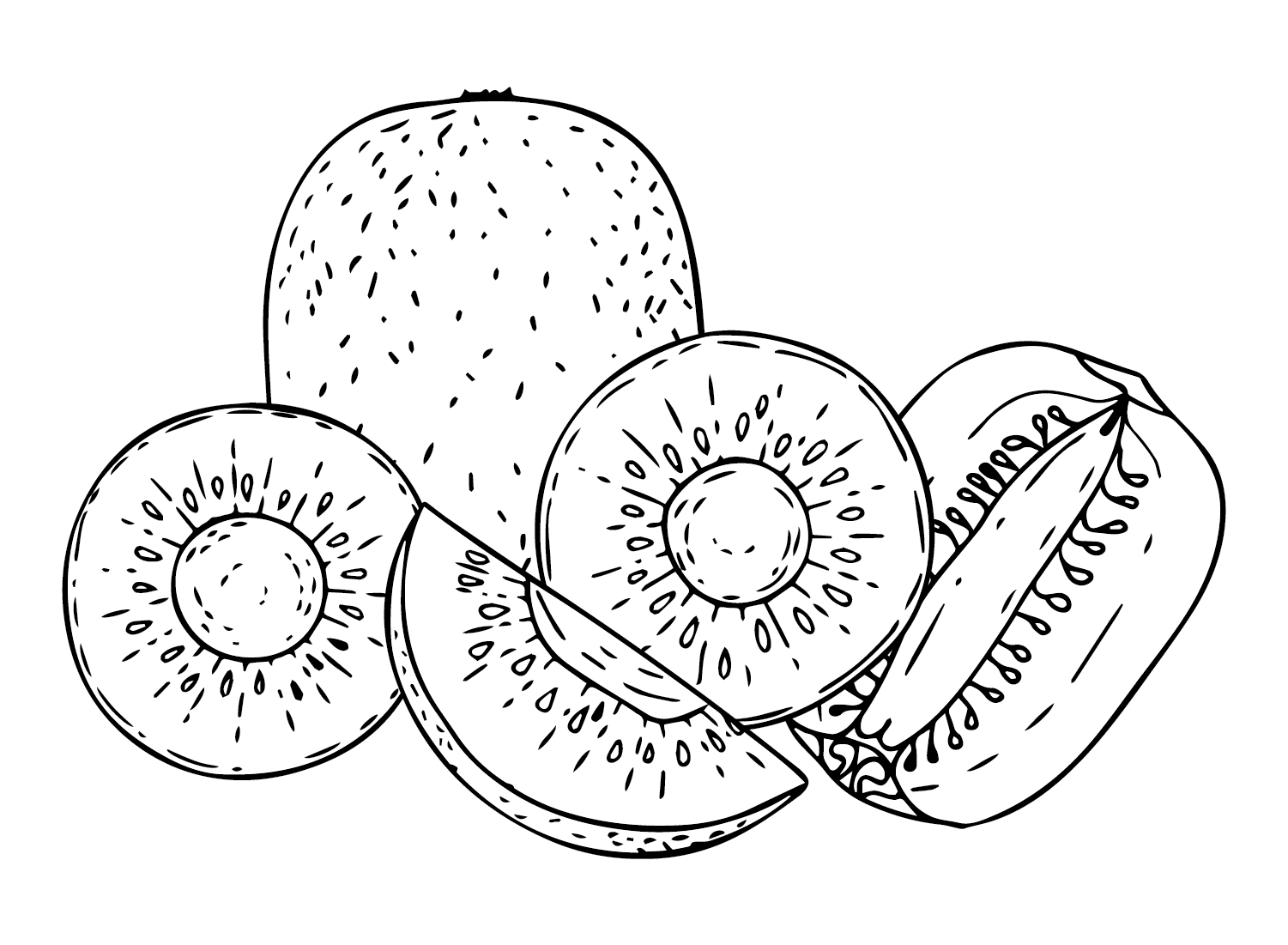 Kiwi fruit coloring pages printable for free download