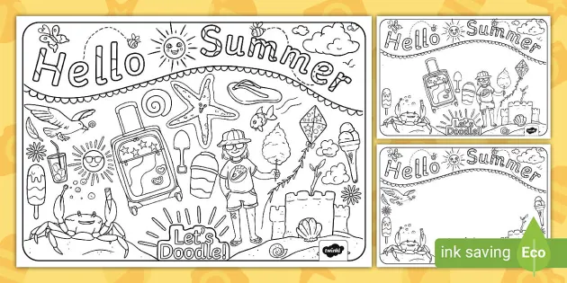 Summer doodle louring pages first level cfe