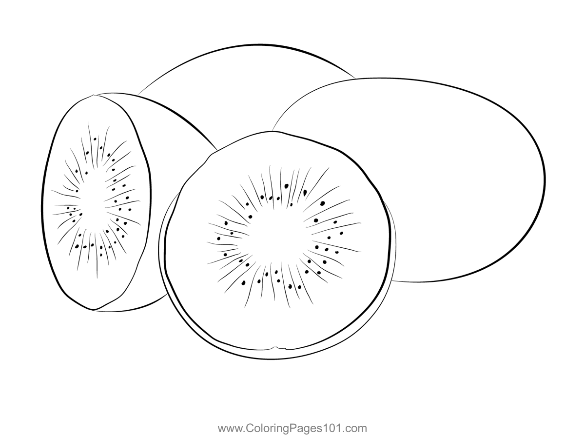 Free kiwi fruit coloring page for kids