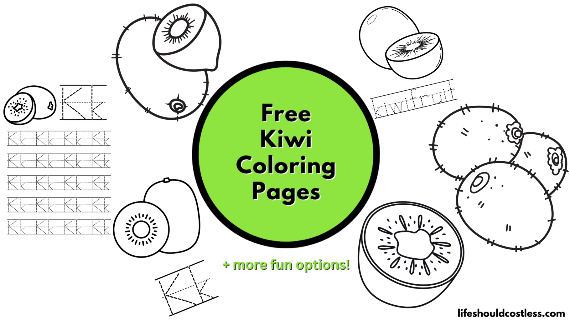 Kiwi coloring pages free printable pdf templates