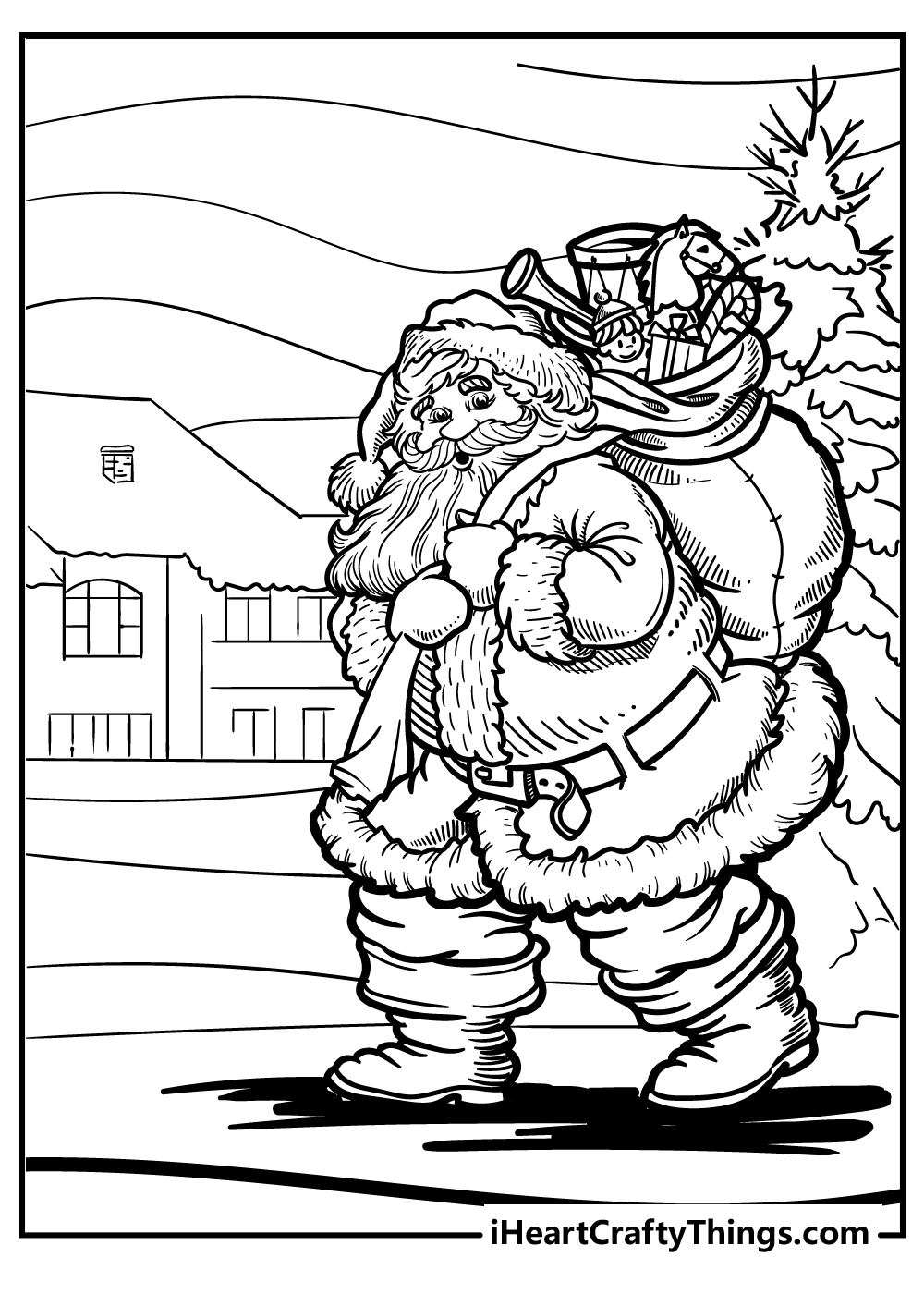 Free santa coloring pages