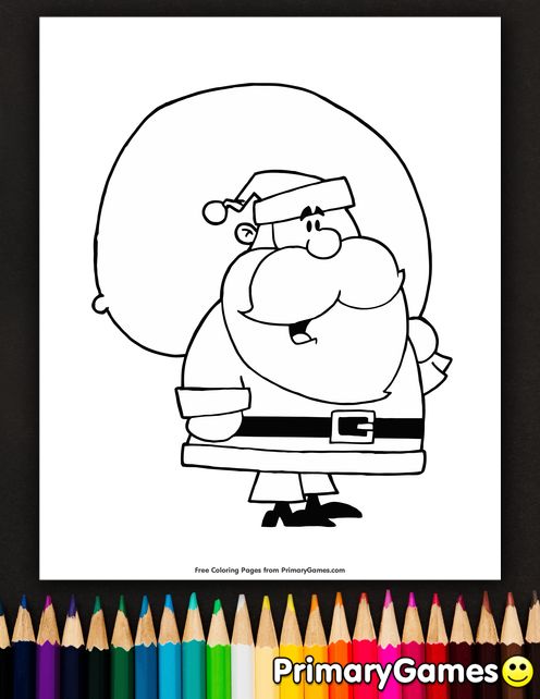 Santa claus with sack of toys coloring page â free printable ebook coloring pages cool coloring pages free coloring pages