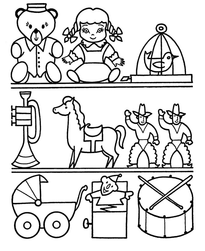 Toys coloring pages