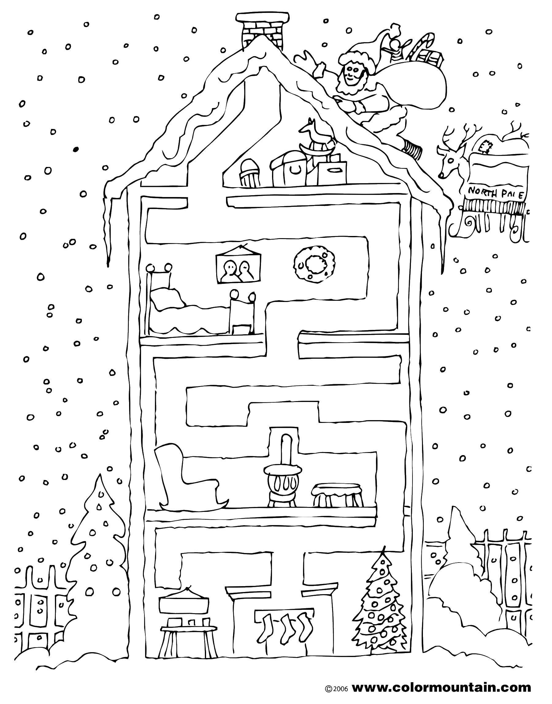 Online coloring pages maze coloring maze for santa mazes