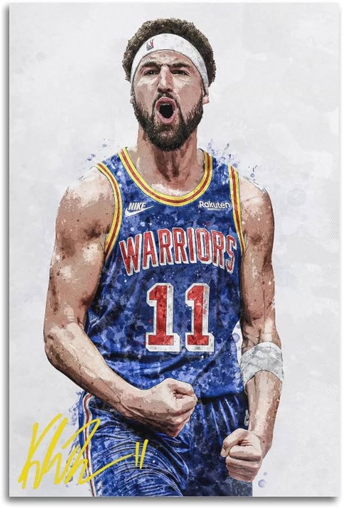 Klay thompson signed poster wall art picture home living room bedroom office sports club the boys painting gift unframe