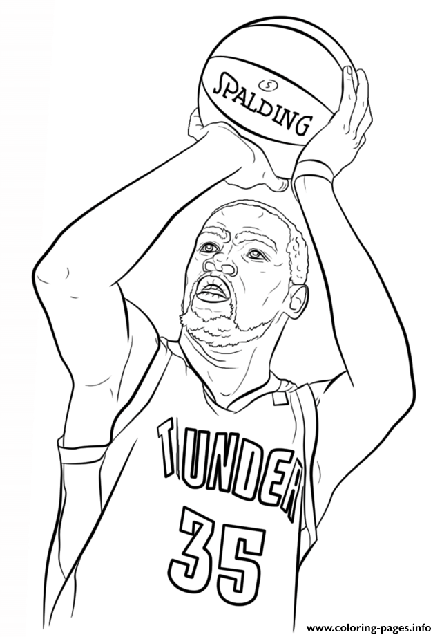 Kevin durant nba sport coloring page printable