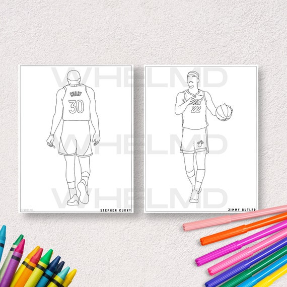 Nba basketball coloring book vol high quality printable pages to color digital coloring book digital download