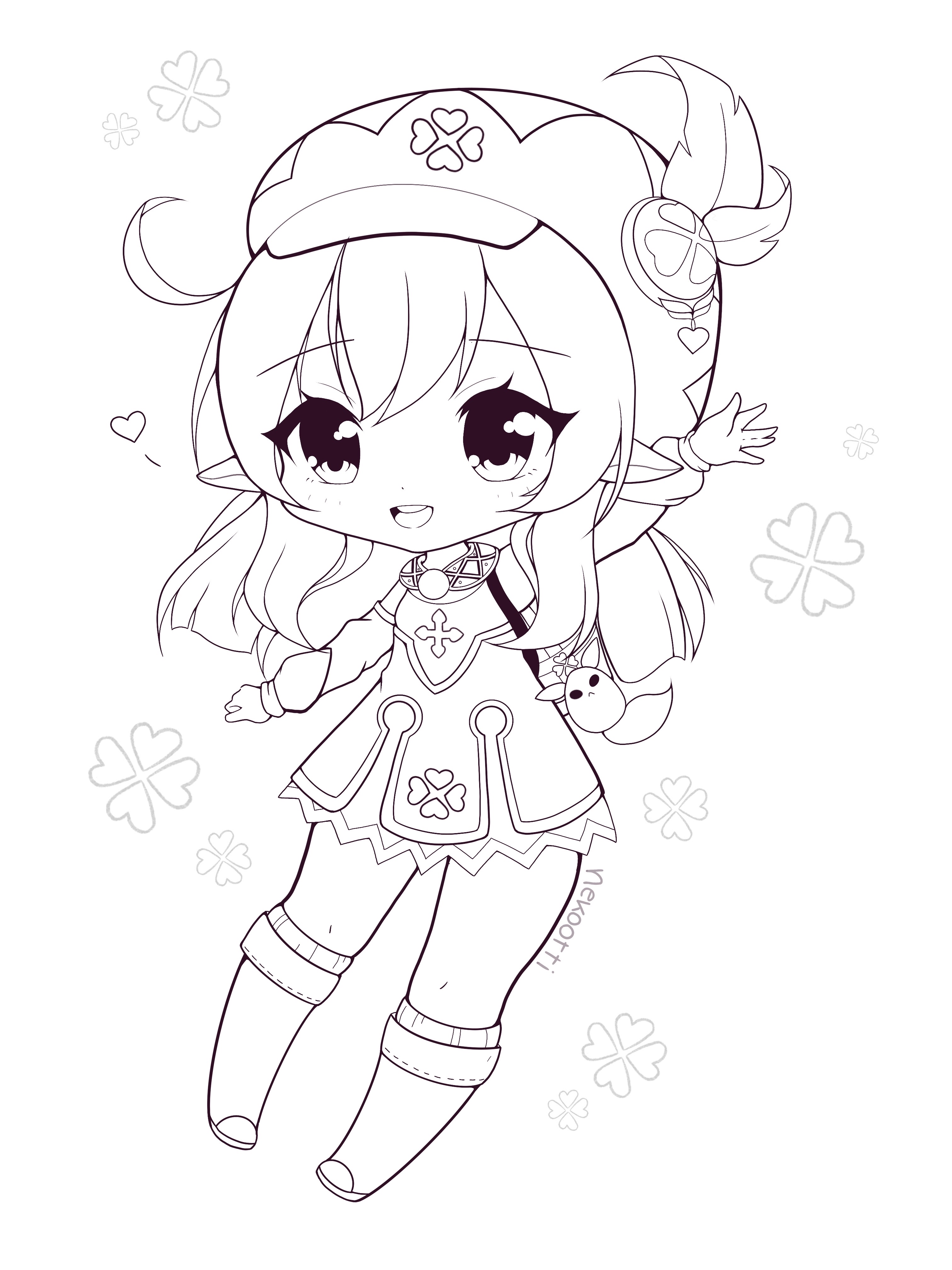 Chibi klee lineart by nekootti on