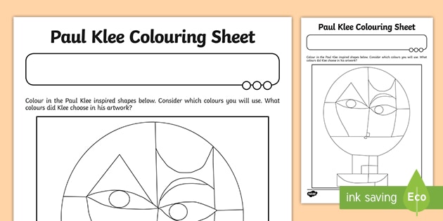 Paul klee louring sheet teacher made