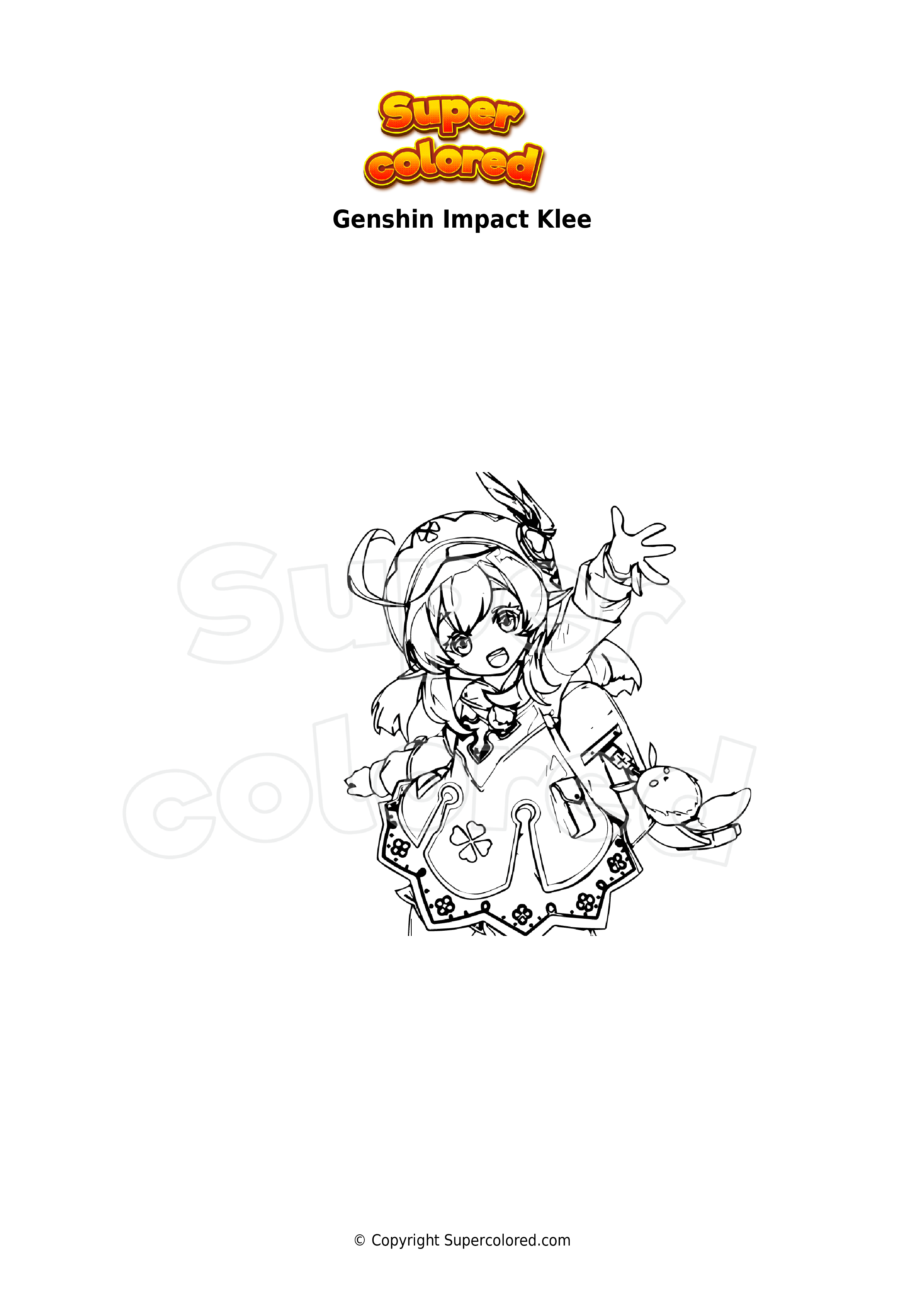 Coloring page genshin impact klee