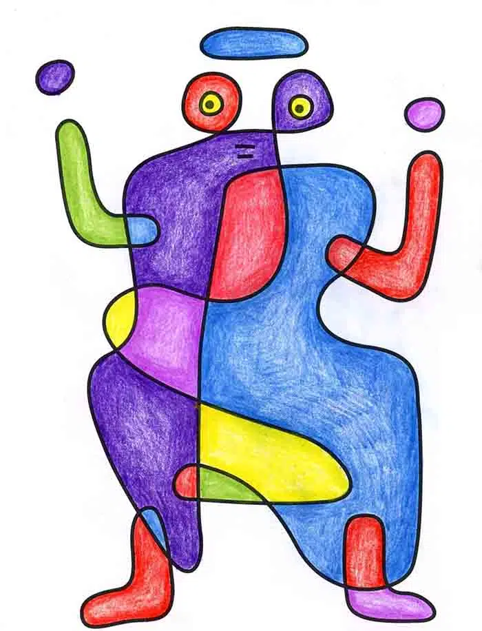 Easy paul klee inspired art project tutorial and klee coloring page