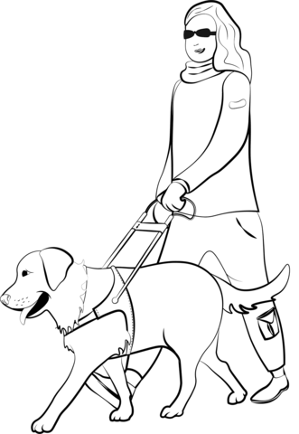 Guide dog coloring page free printable coloring pages