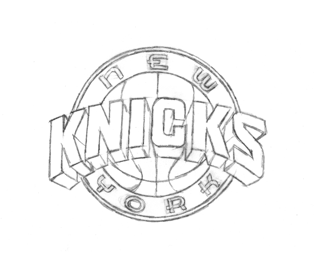 Behind the knicks logo with michael doret