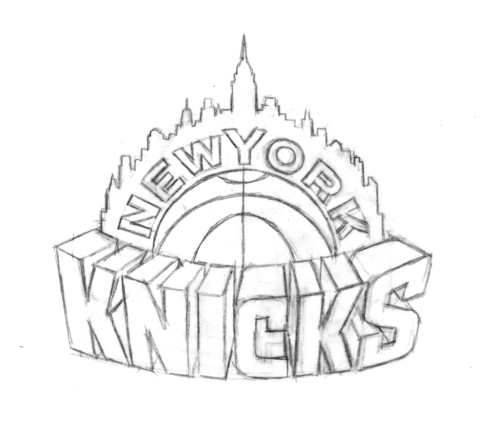 Behind the knicks logo with michael doret