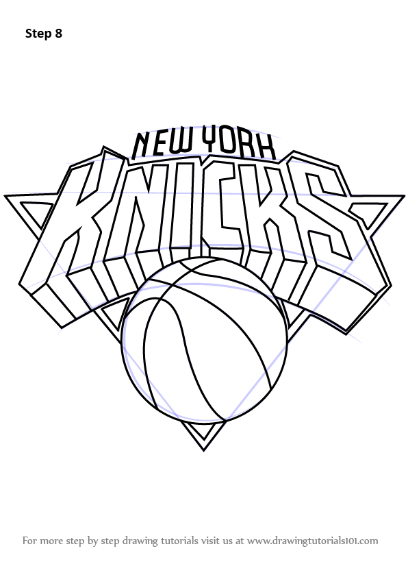 How to draw new york knicks logo nba step by step