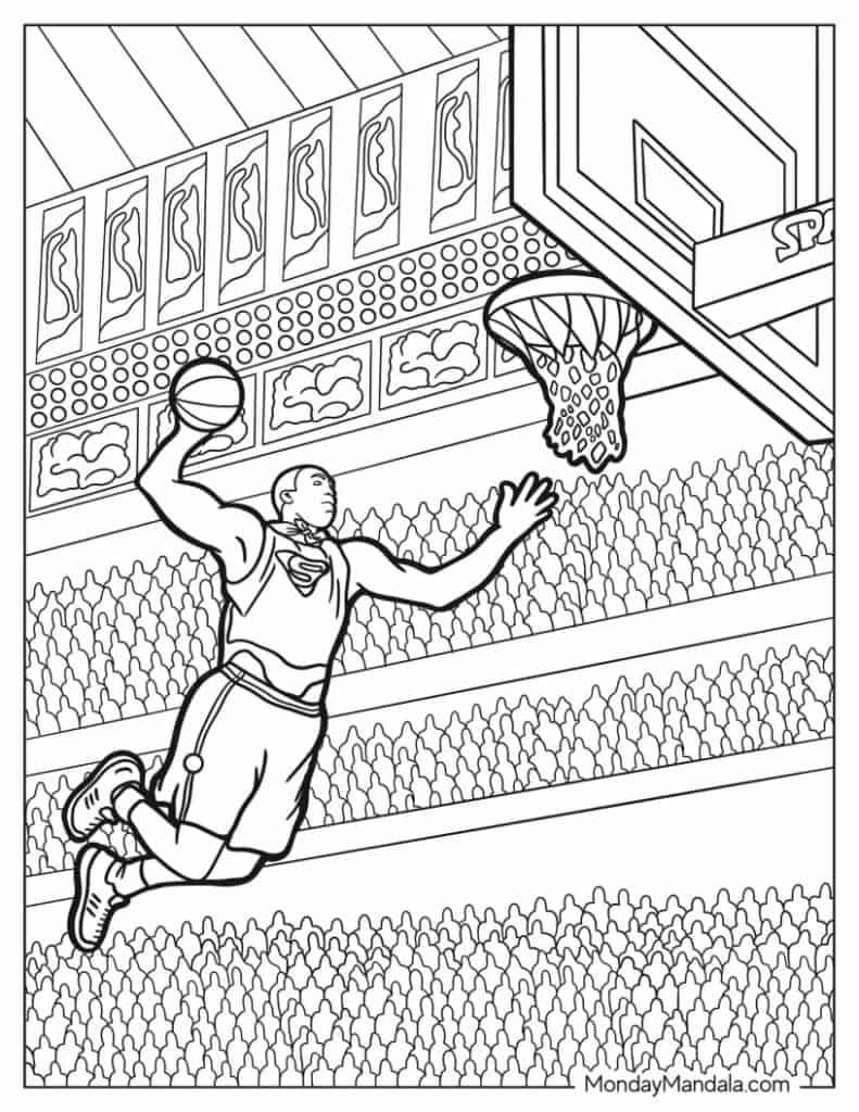 Nba basketball coloring pages free pdf printables