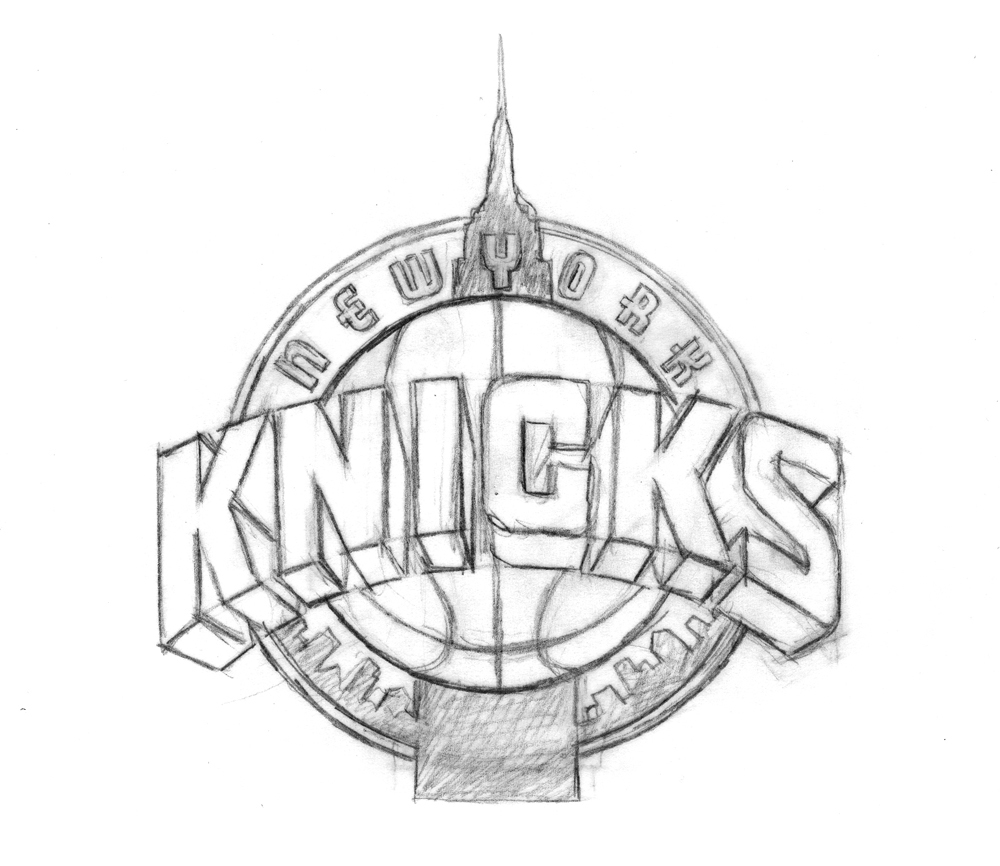 Behind the knicks logo with michael doret