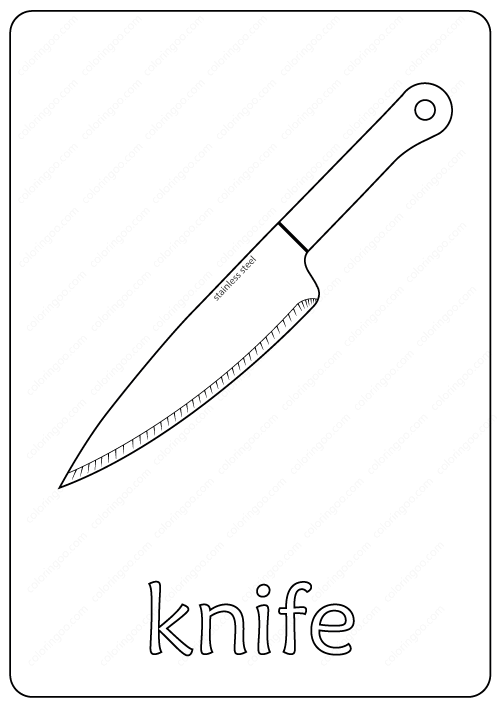 Printable knife coloring page â book pdf coloring pages coloring pages for boys knife drawing