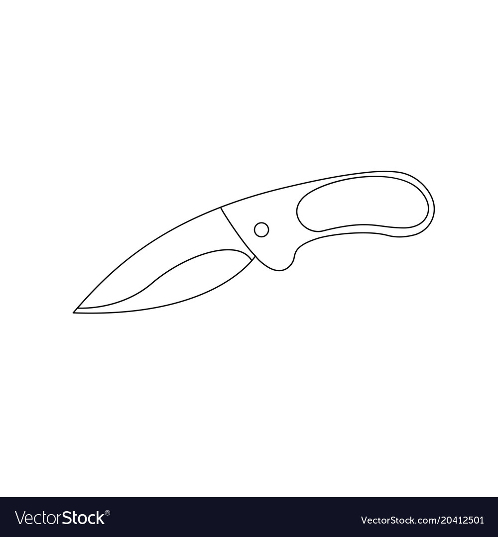 Small knife outline coloring page royalty free vector image