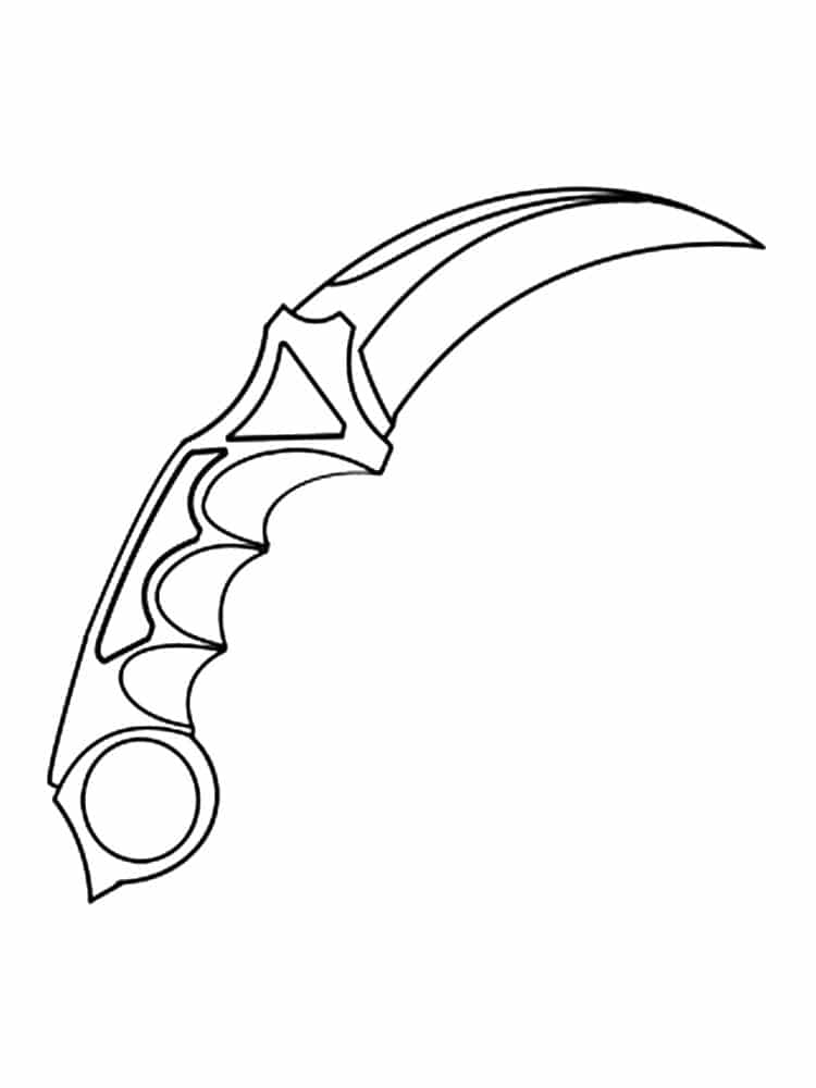 Painting of a counter strike knife coloring page