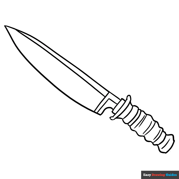 Knife coloring page easy drawing guides