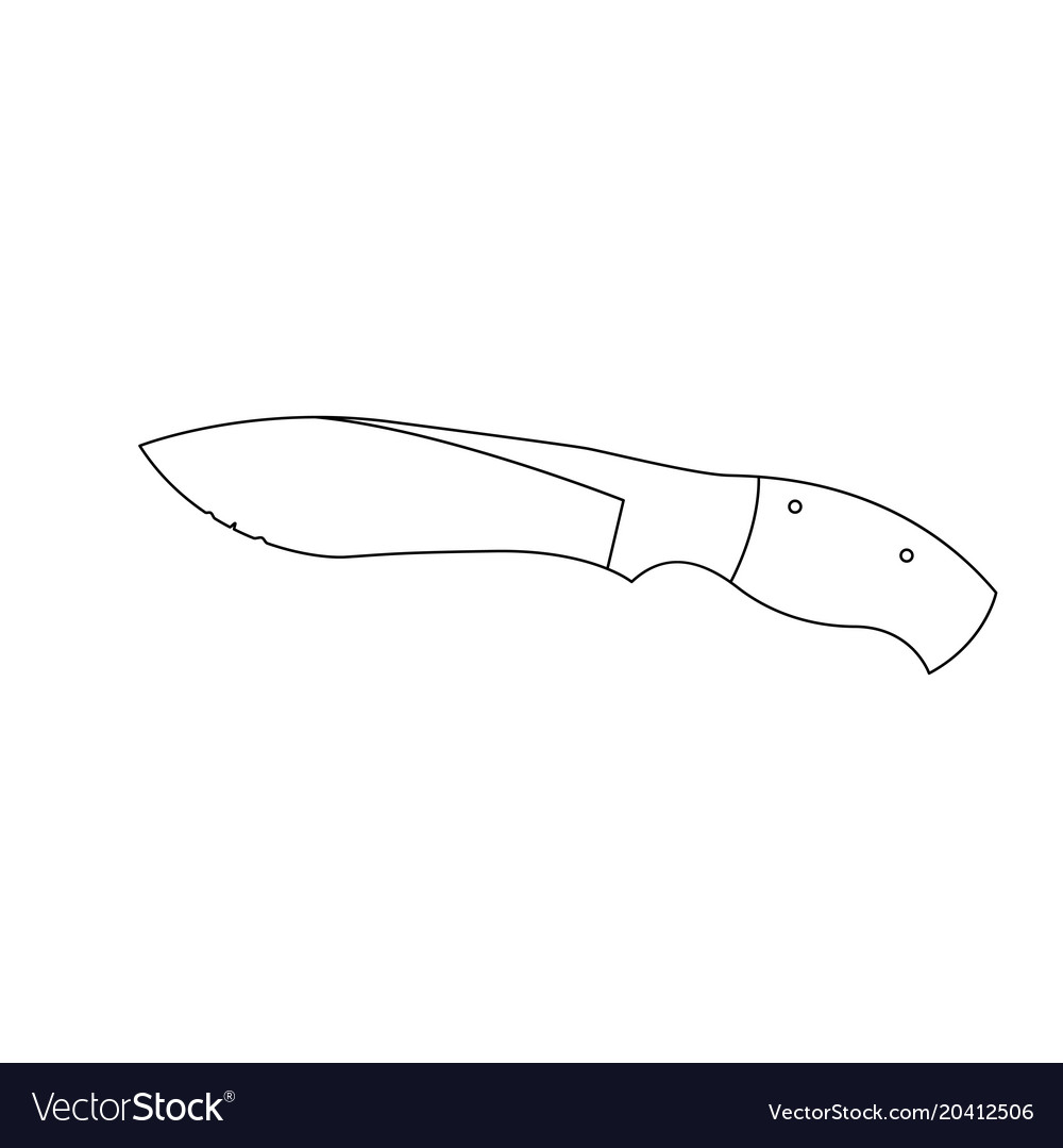 Bowie knife outline coloring page royalty free vector image