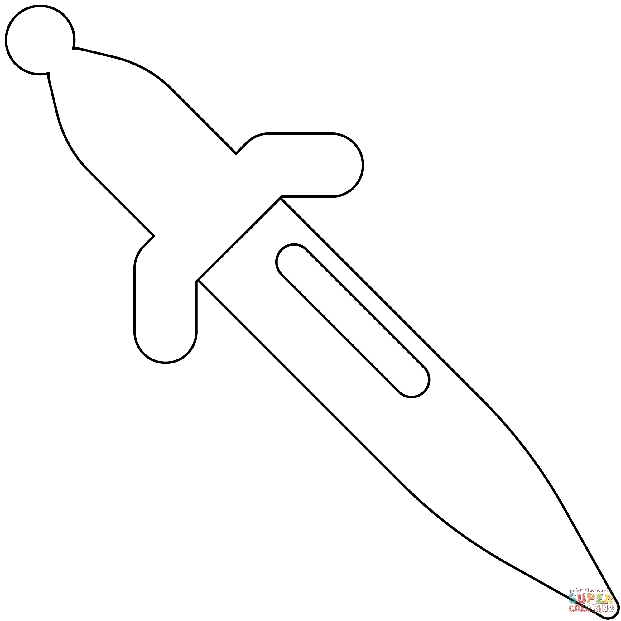 Dagger knife emoji coloring page free printable coloring pages