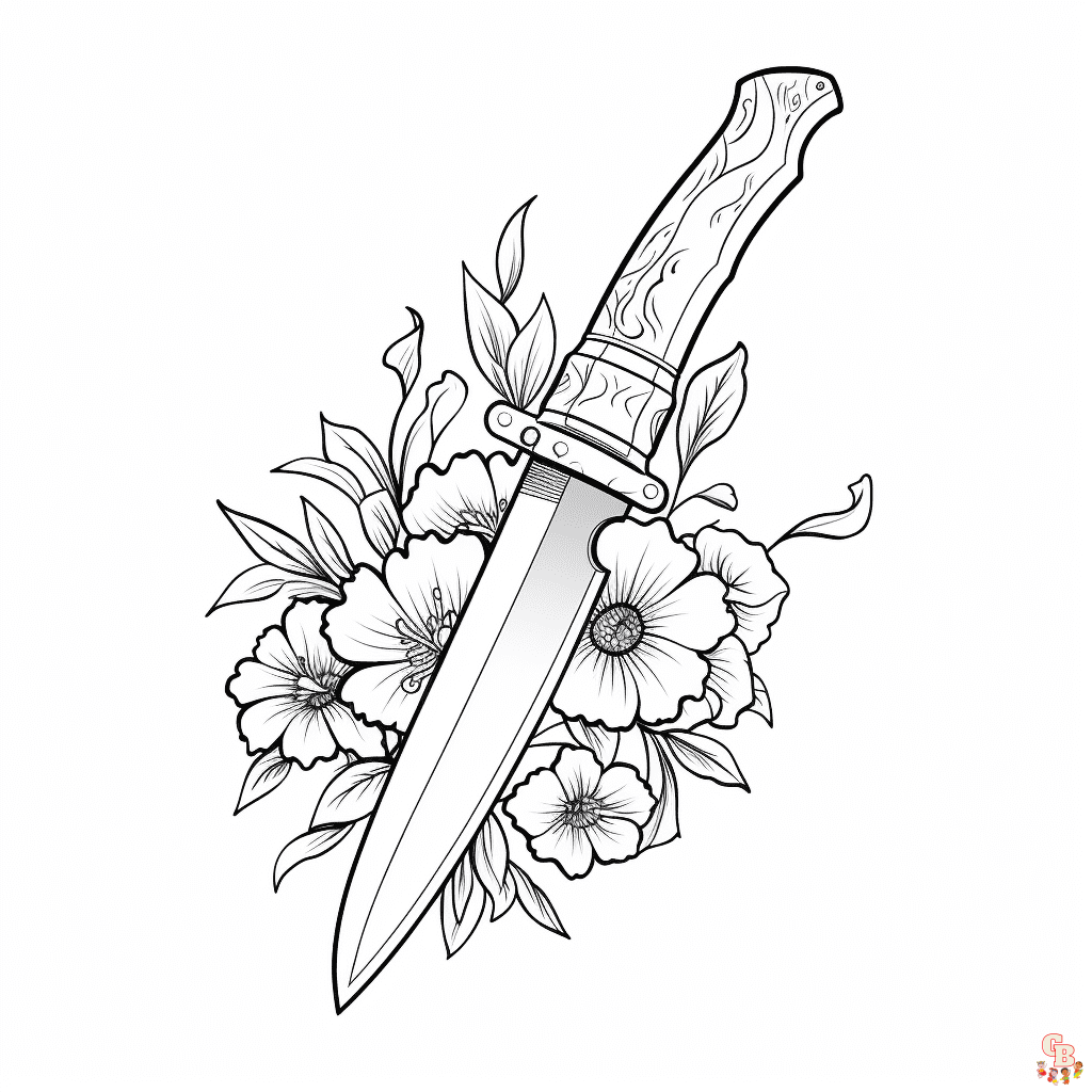 Printable knife coloring pages free for kids and adults