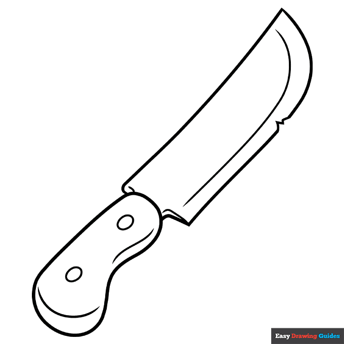 Cartoon knife coloring page easy drawing guides