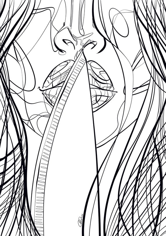 Stfu with knife coloring page