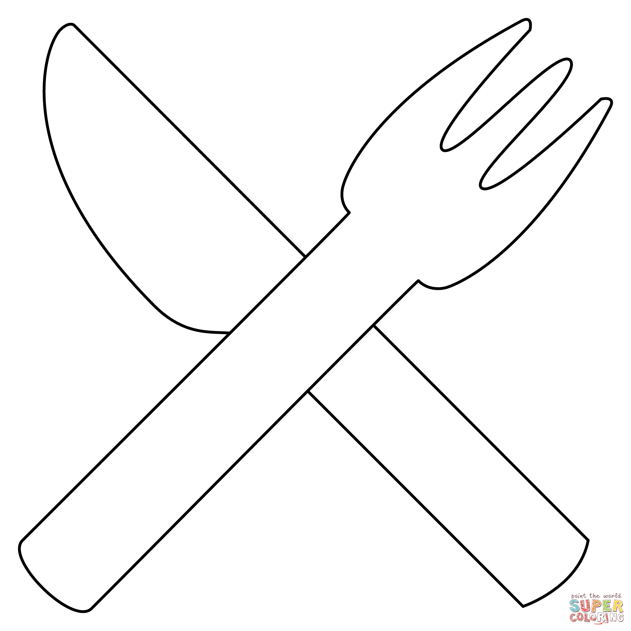 Fork and knife coloring page free printable coloring pages