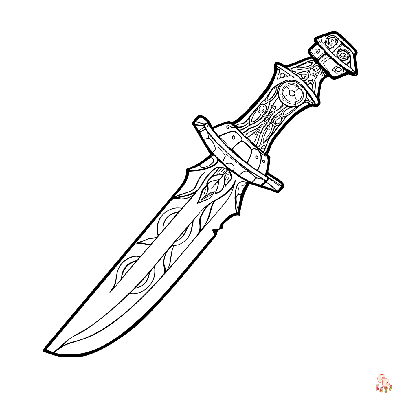 Printable knife coloring pages free for kids and adults