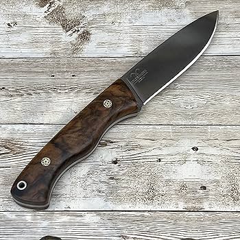 Handmade fixed blade outdoor knife with sheath â hunting bushcraft self defense bowie knife â tracker knife with wooden handle n german bohler steel blade â leather sheath