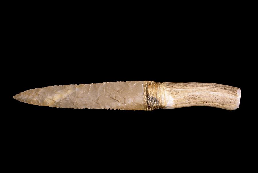 Prehistoric flint knife by science photo library