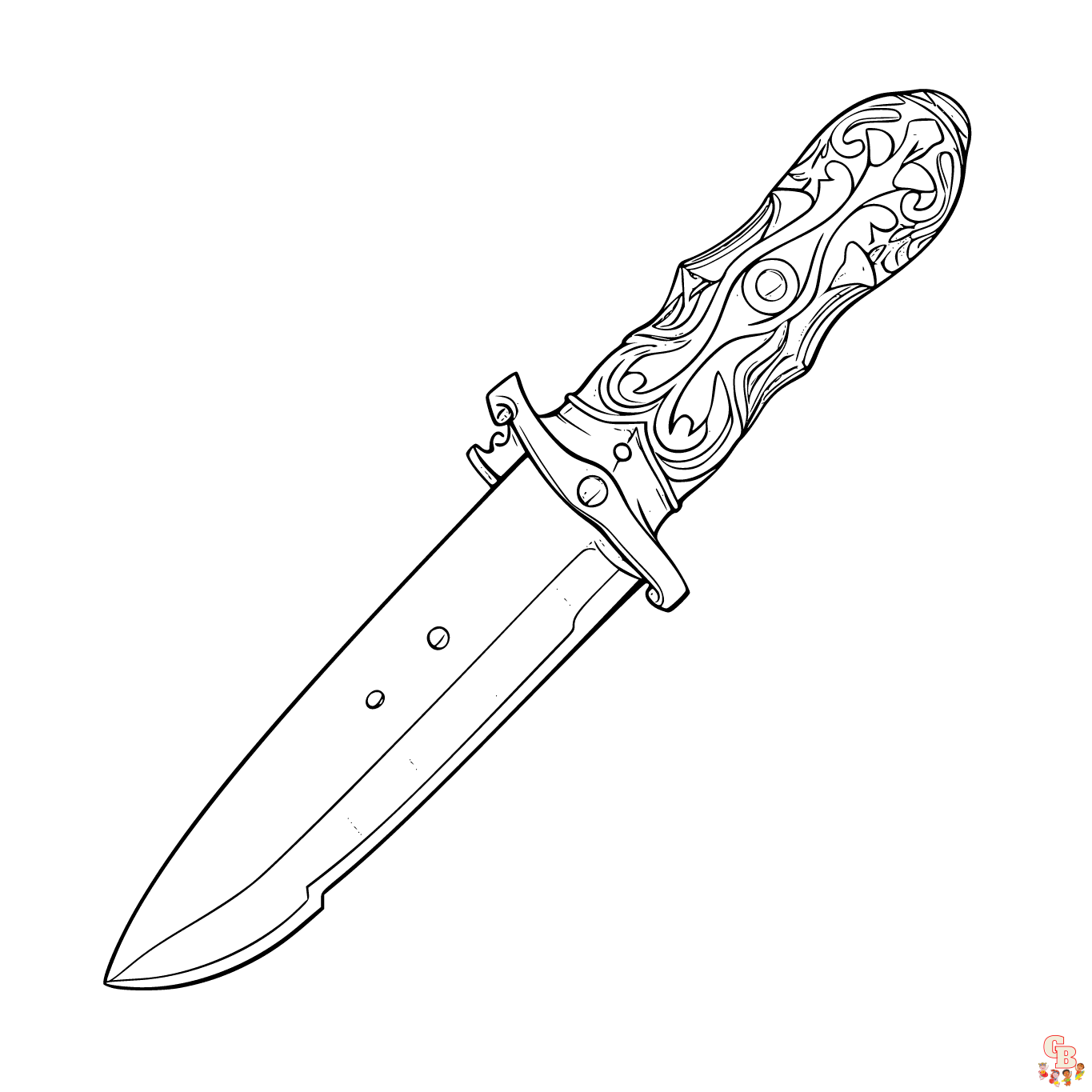 Printable knife coloring pages free for kids and adults