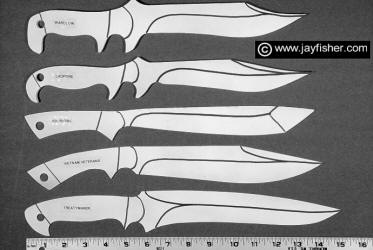 Custom knife patterns drawings layouts styles profiles