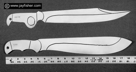 Custom knife patterns drawings layouts styles profiles